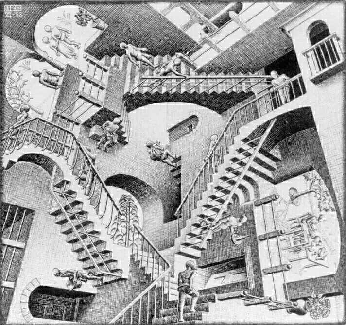 Escher_Relativity.jpg, 712 x 669, 80 kb